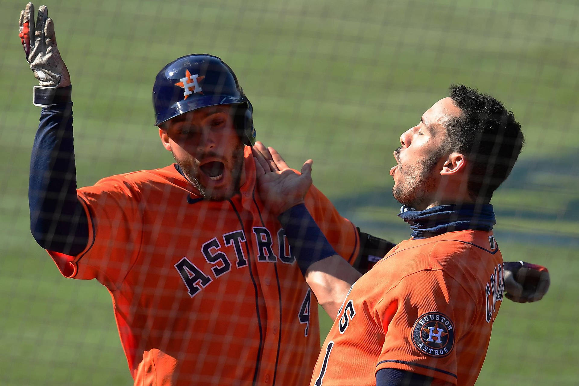 George Springer For The Houston Astros Playing Background