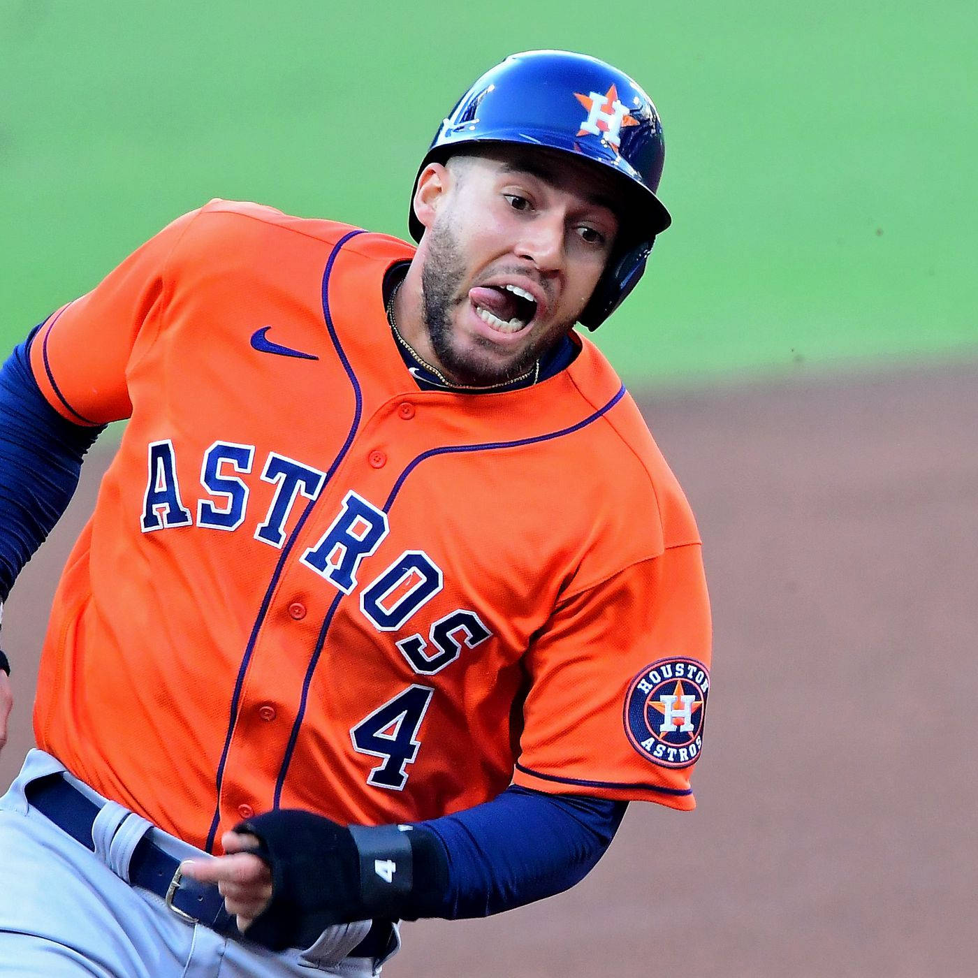 George Springer His Tongue Sticking Out. Background