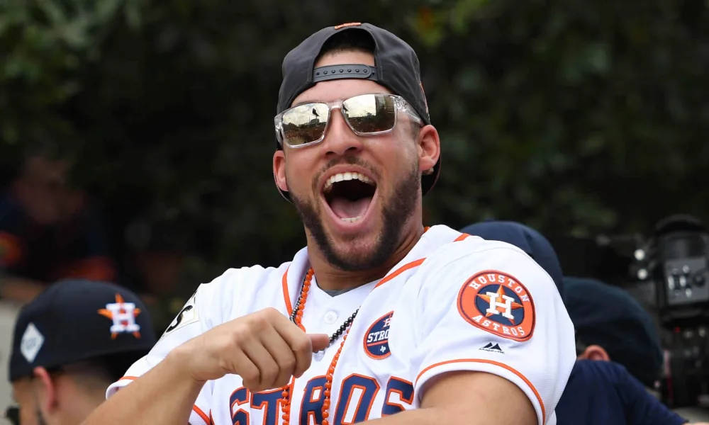 George Springer Houston Astros Wearing Sunglass Background