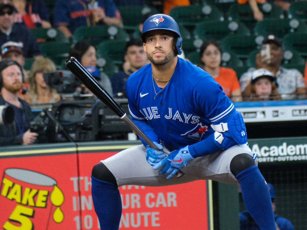 George Springer Toronto Blue Jays Squat Pose Background