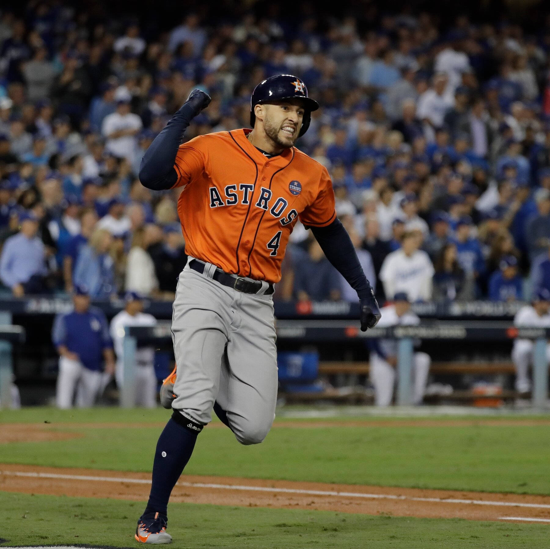 George Springer Wearing Orange Jersey Background