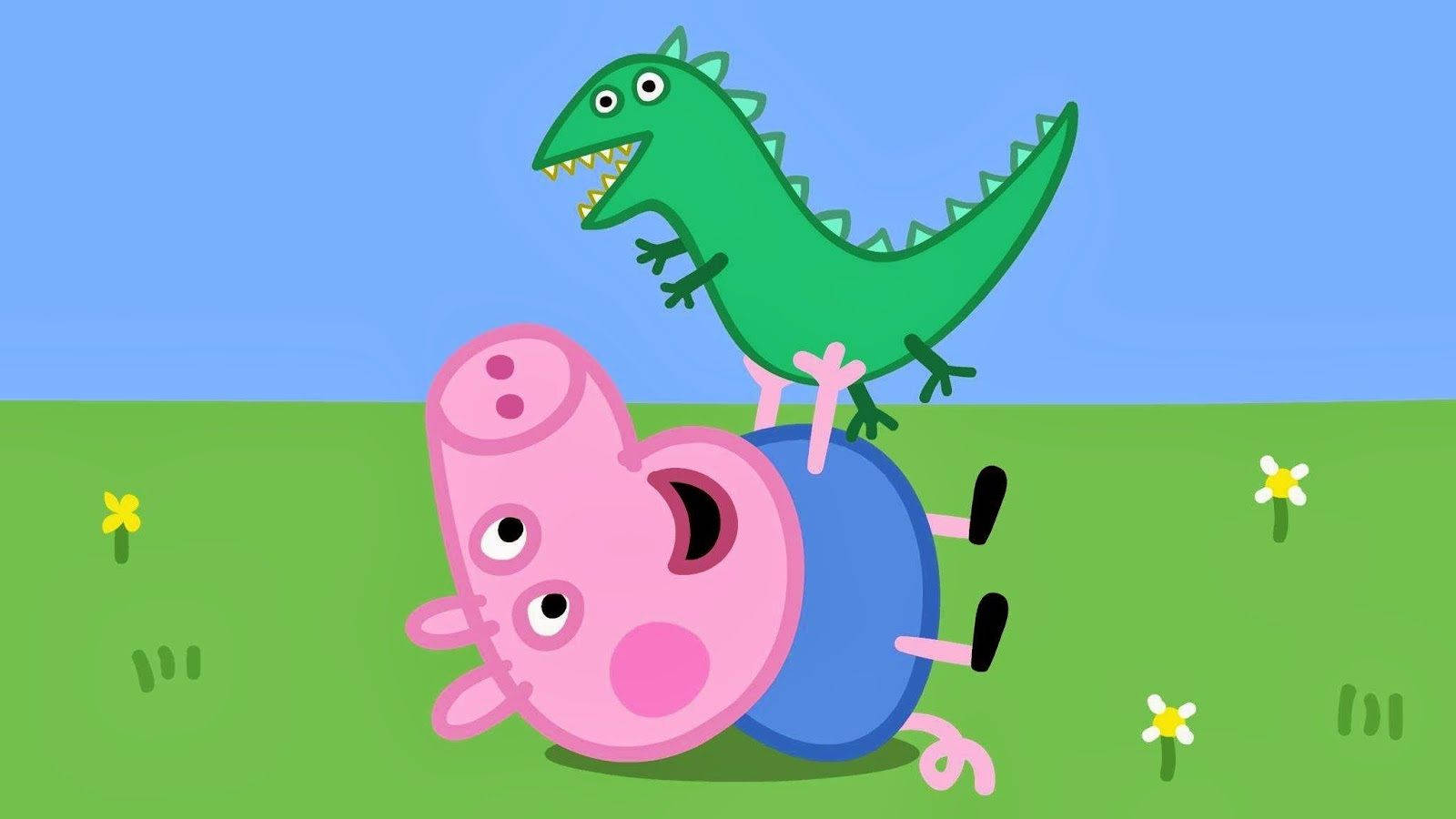 George The Dinosaur And Peppa Pig Playing Together