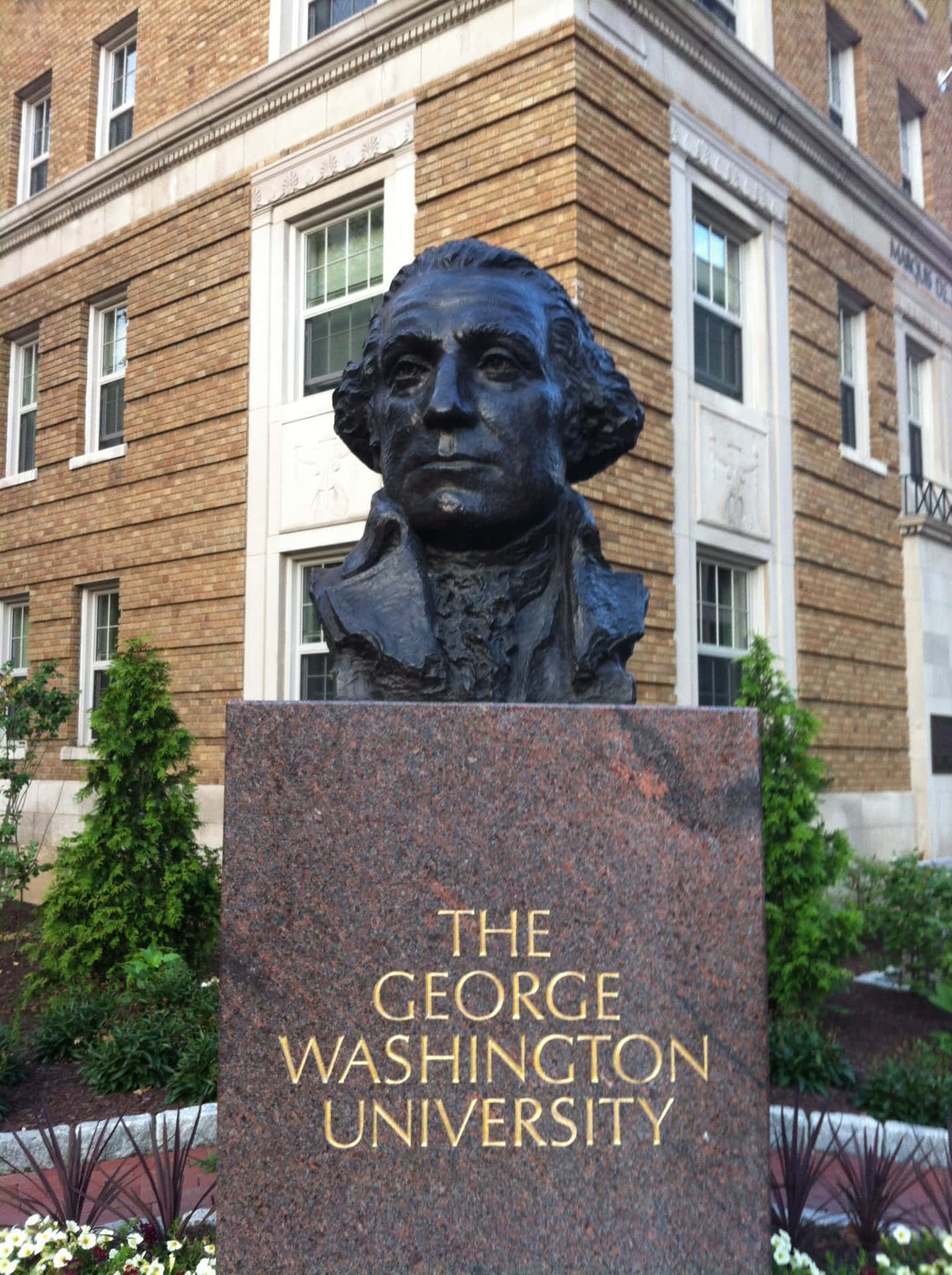 George Washington University Statue By Fairbanks Background