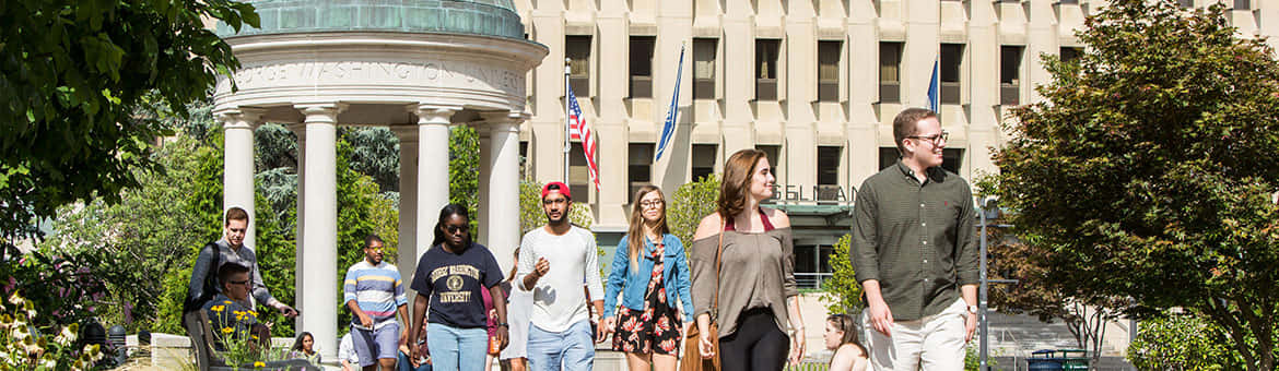 George Washington University Students And Tempietto Background