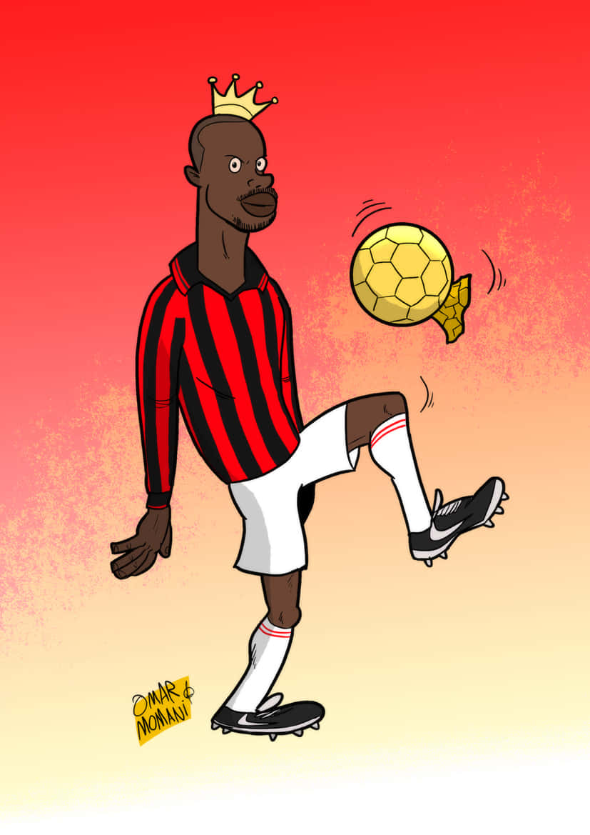 George Weah Trophy Digital Cartoon Art Background