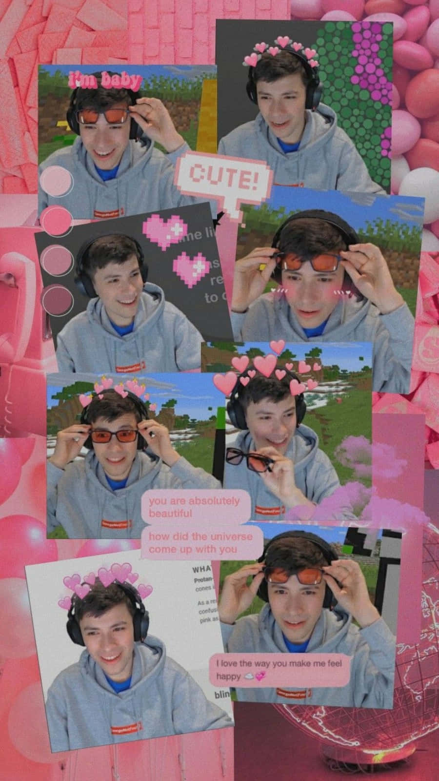 Georgenotfoundv Collage With Hearts Background