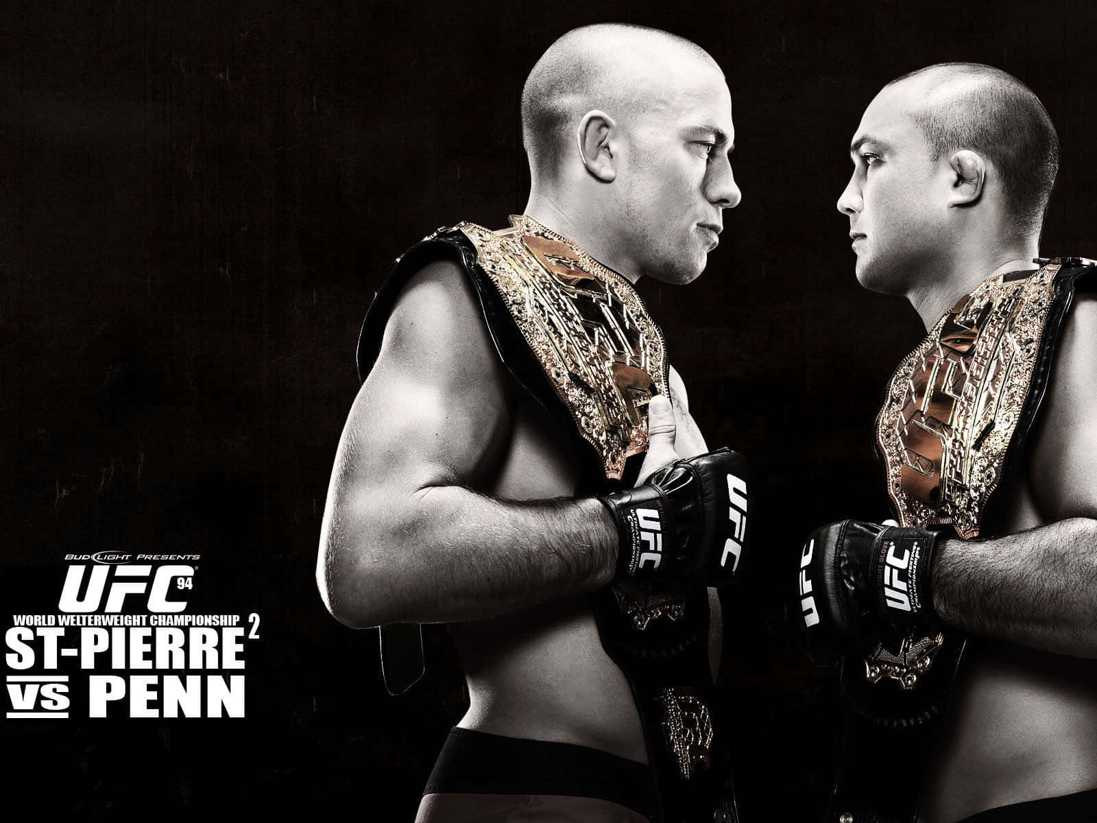 Georges St-pierre Vs Penn Ufc Poster Background