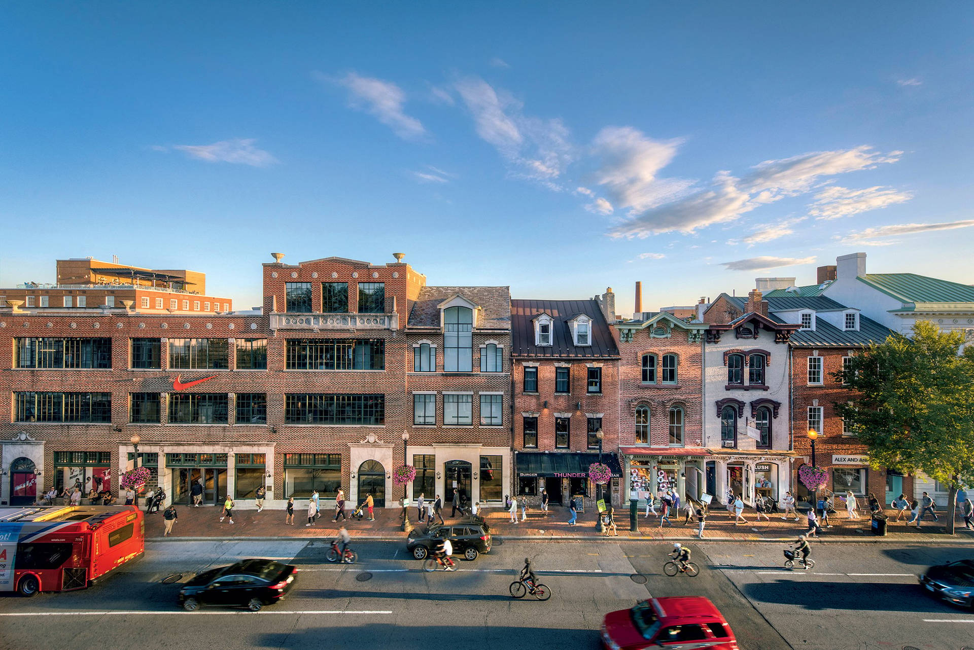 Georgetown Colonial Buildings And Nike Background