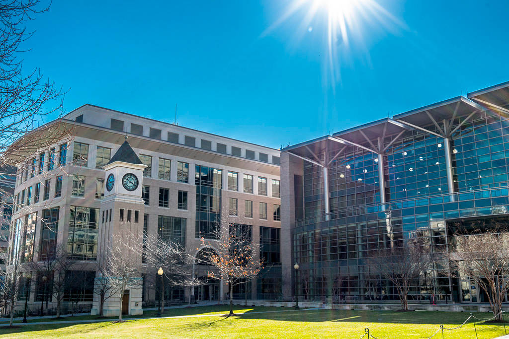 Georgetown University Buildings With Bright Sun