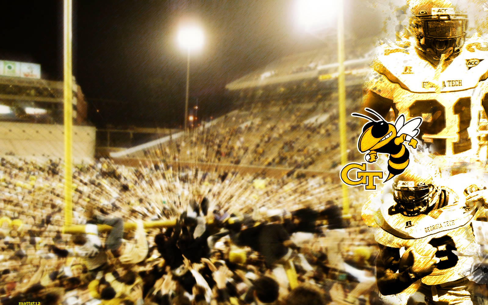 Georgia Tech Football Player And Stadium