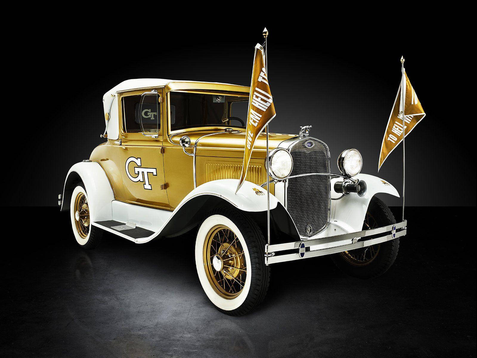 Georgia Tech Vintage Gold Car Background