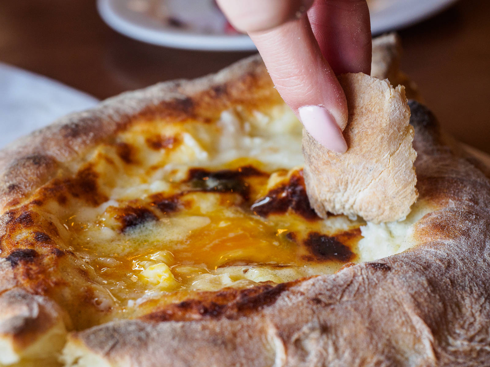 Georgian Food Khachapuri Close Up Shot