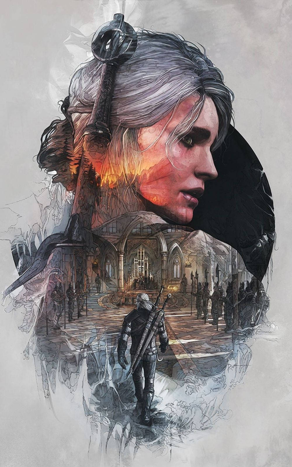Geralt And Ciri Art Witcher 3 Iphone Background