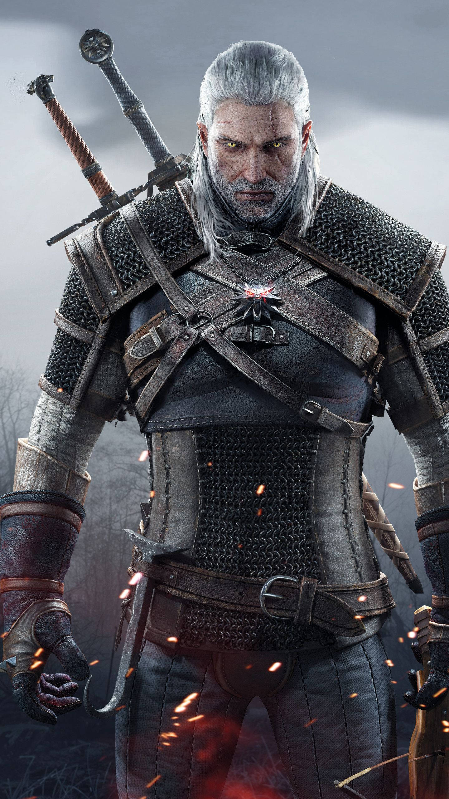 Geralt In Chainmail Armor Witcher 3 Iphone Background