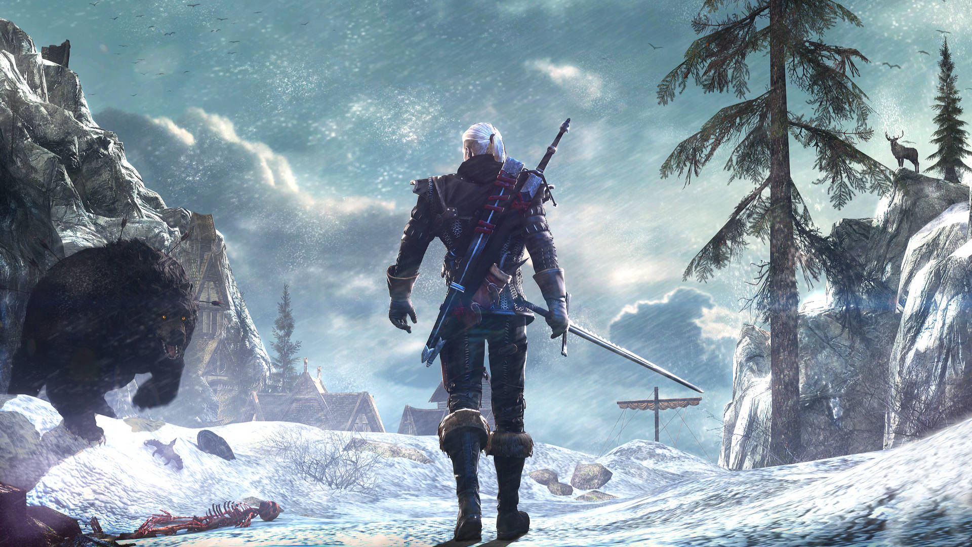 Geralt In Winter The Witcher 3 Background