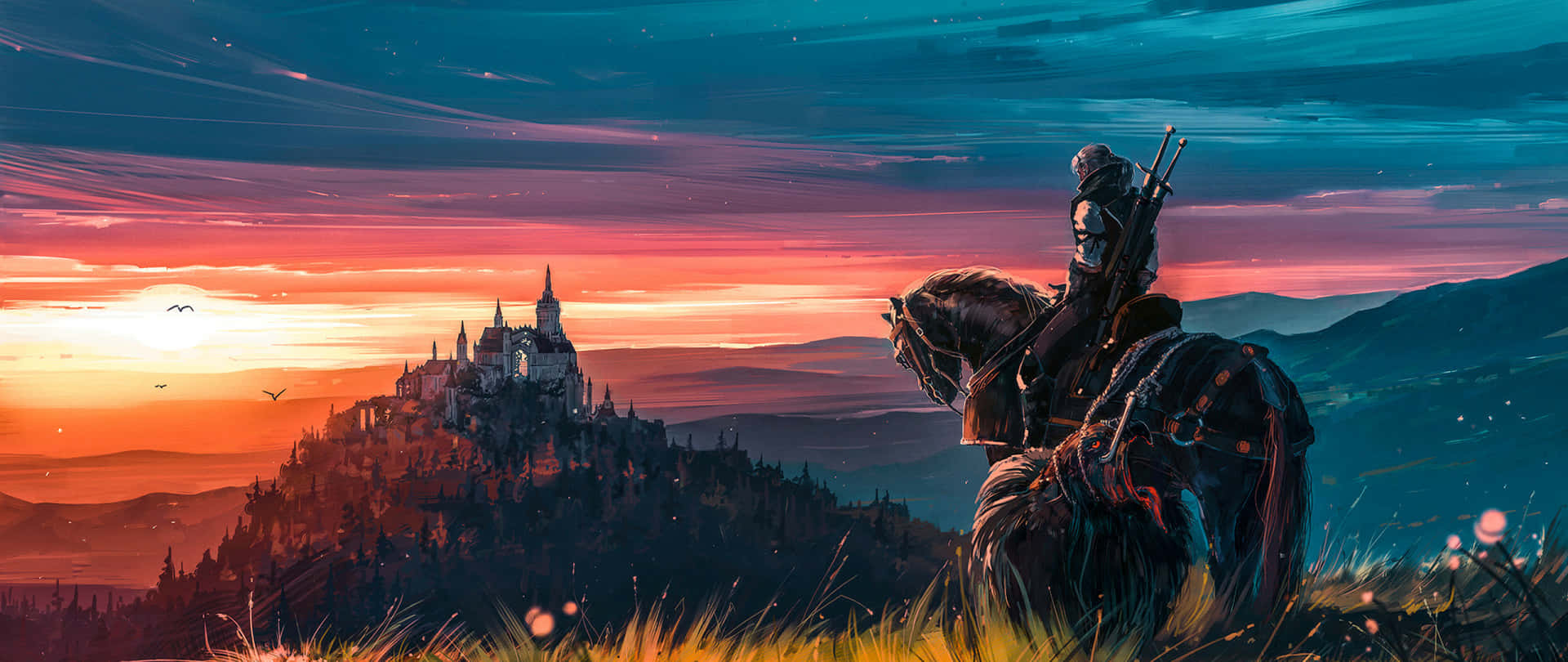 Geralt Of Rivia Art 2560x1080 Background