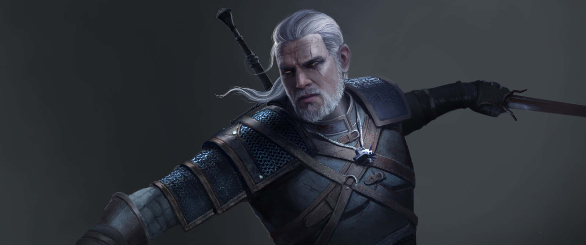 Geralt Of Rivia, The Witcher Protagonist Of The Popular Video Game Series The Witcher, In All His Glory. Background