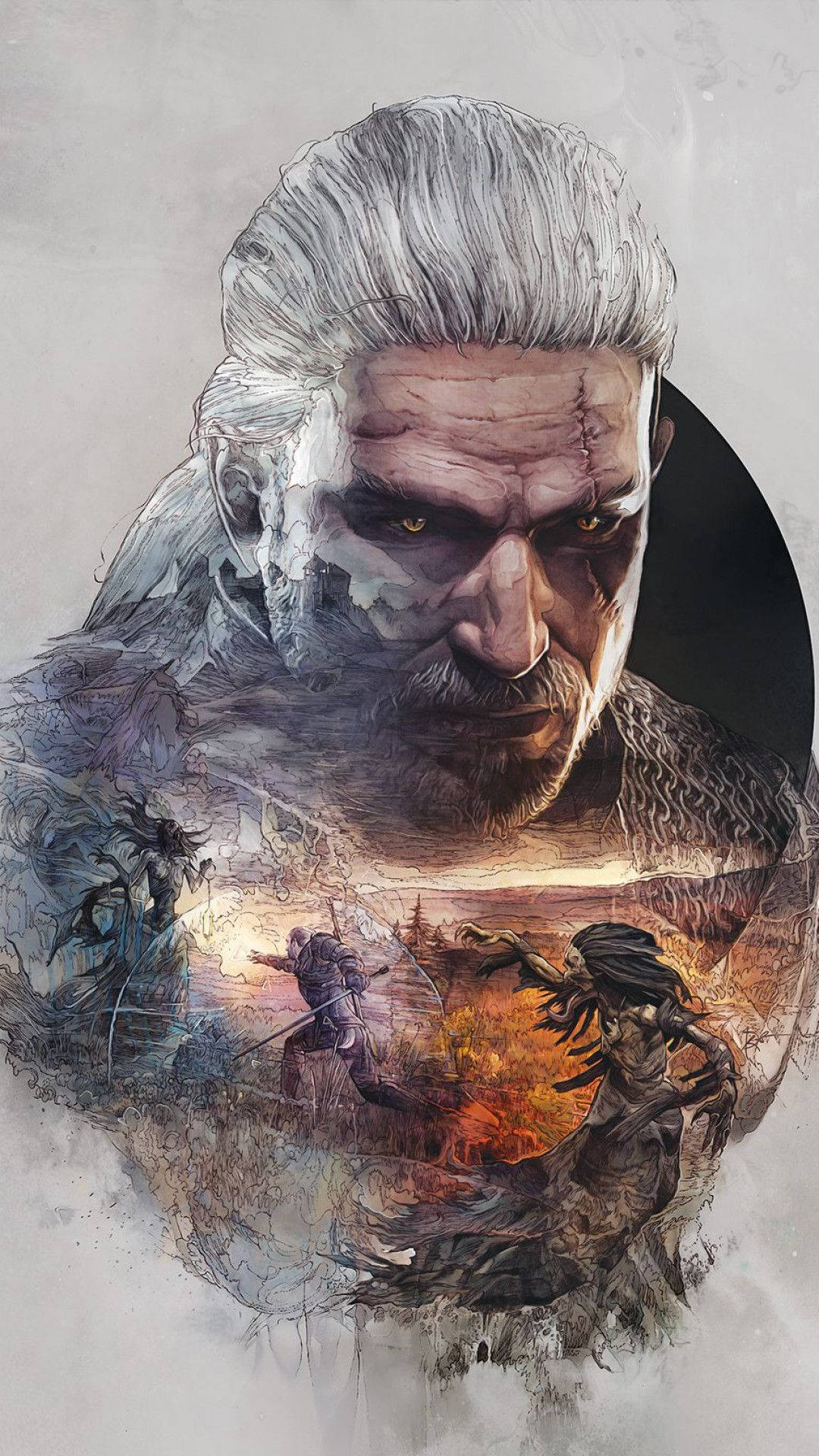 Geralt Vs The Noonwraith Witcher 3 Iphone Background