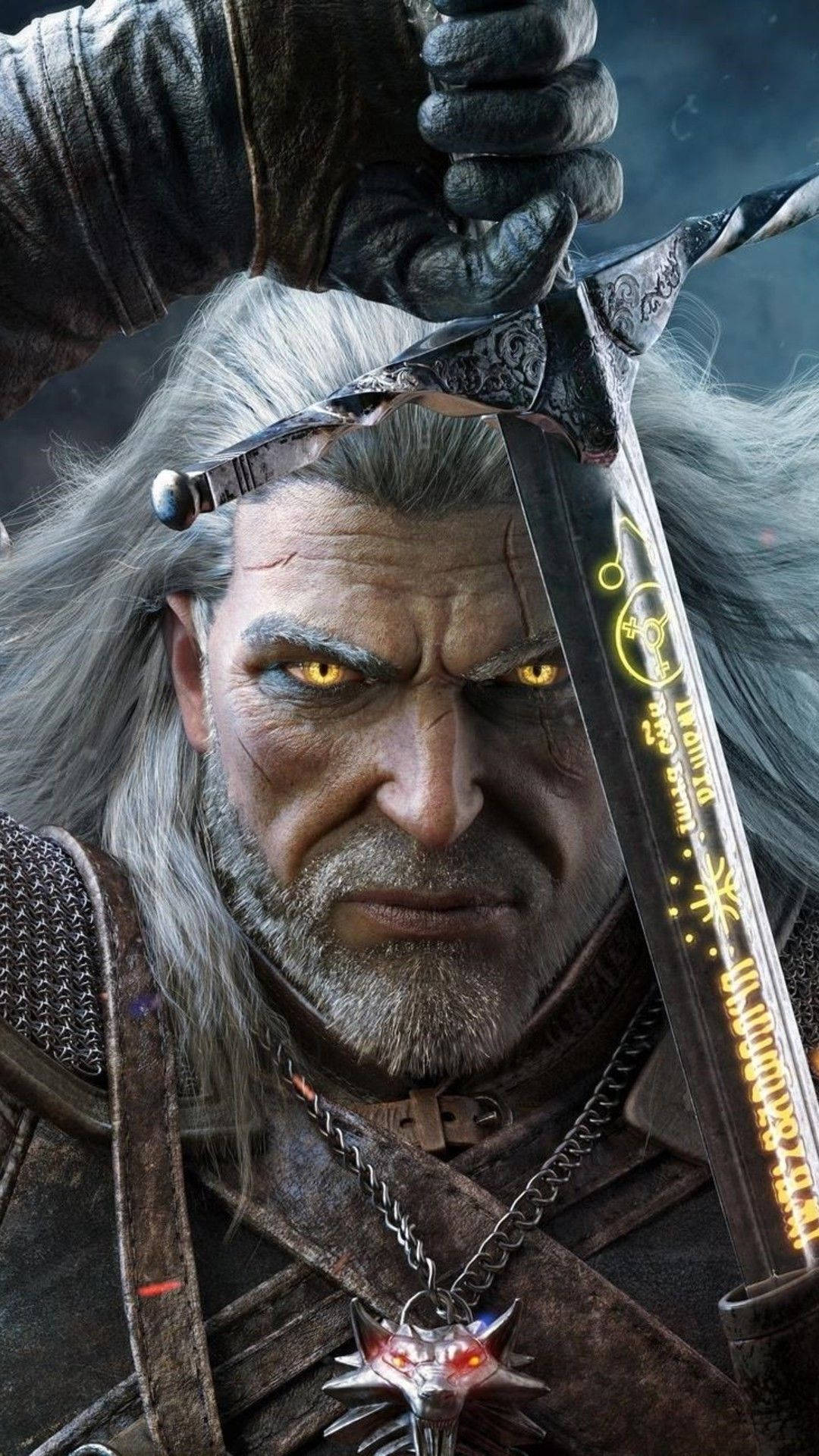 Geralt With His Silver Sword Witcher 3 Iphone Background