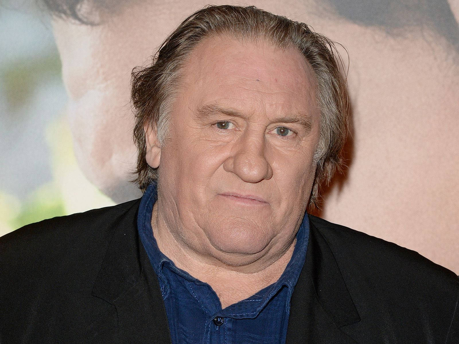 Gérard Depardieu Black And Blue Outfit Background