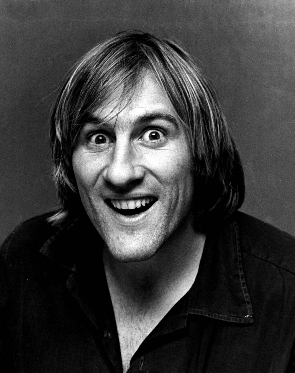 Gérard Depardieu Black And White Funny Face