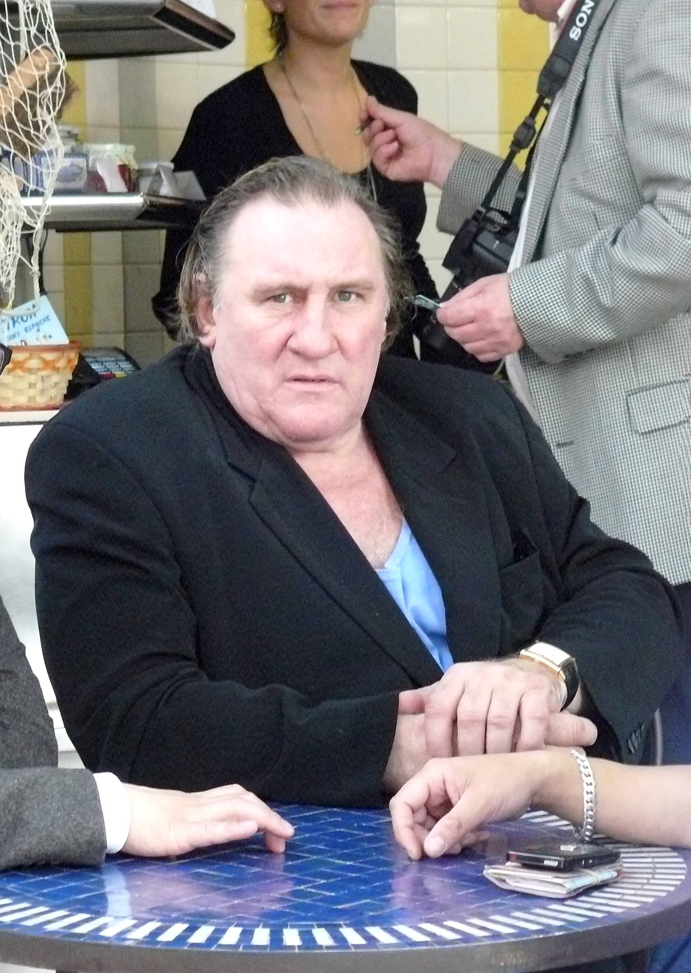 Gérard Depardieu On Blue Aesthetic Table