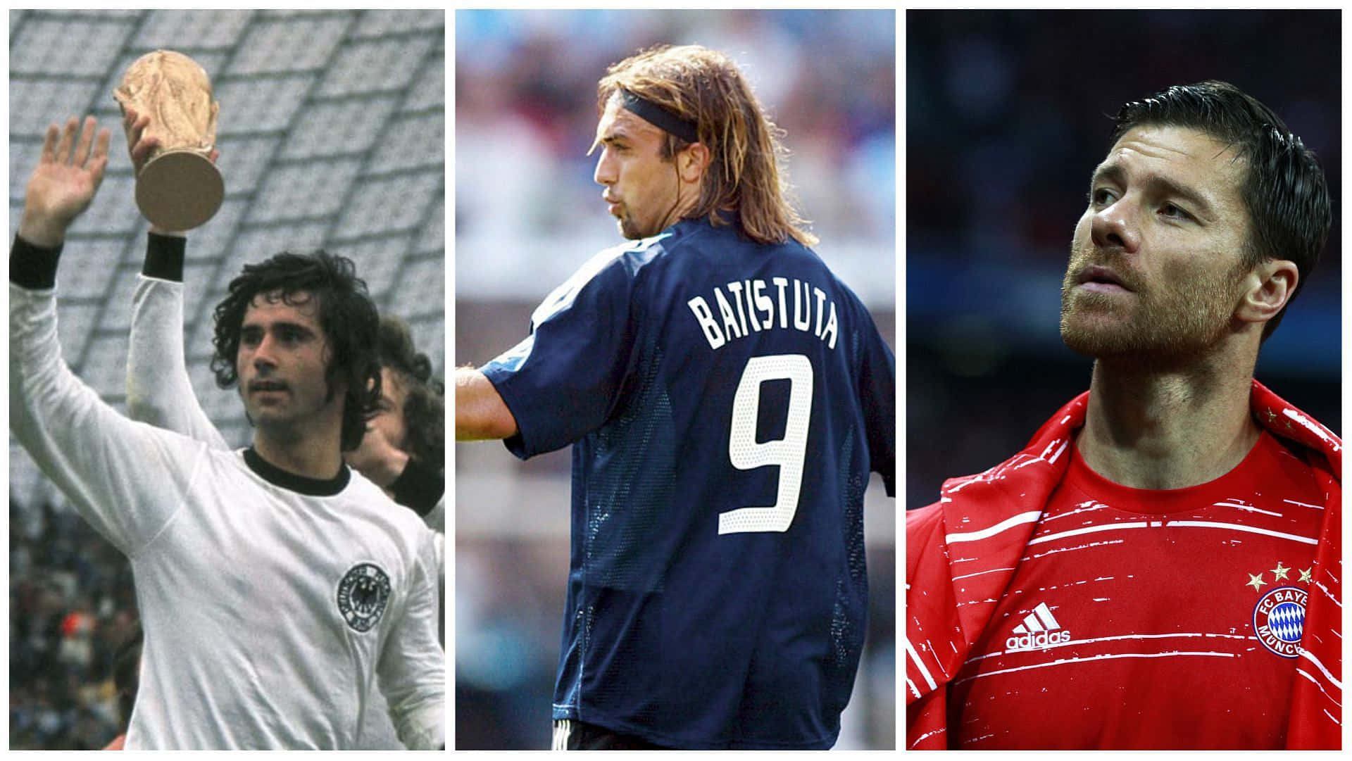 Gerd Muller, Gabriel Batistuta And Xabi Alonso Background