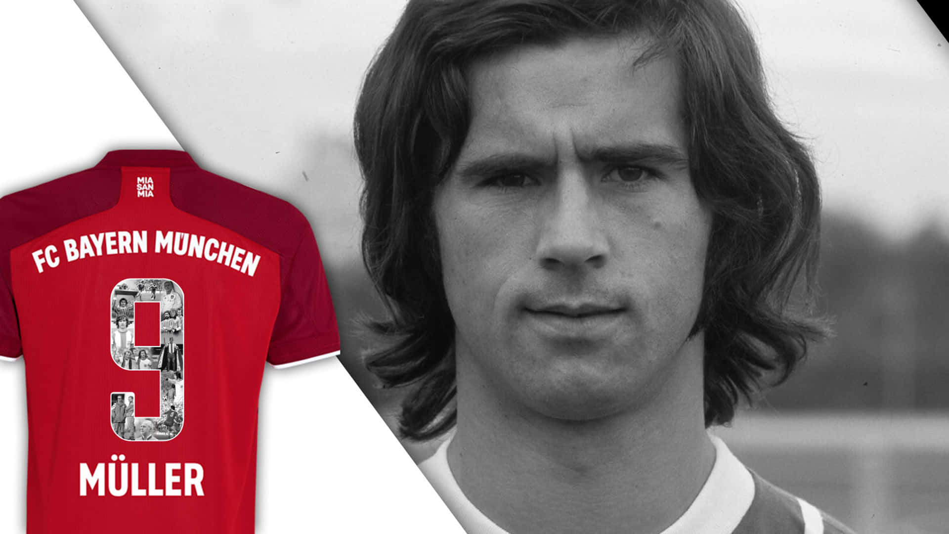 Gerd Muller With Fc Bayern Munchen Jersey Background