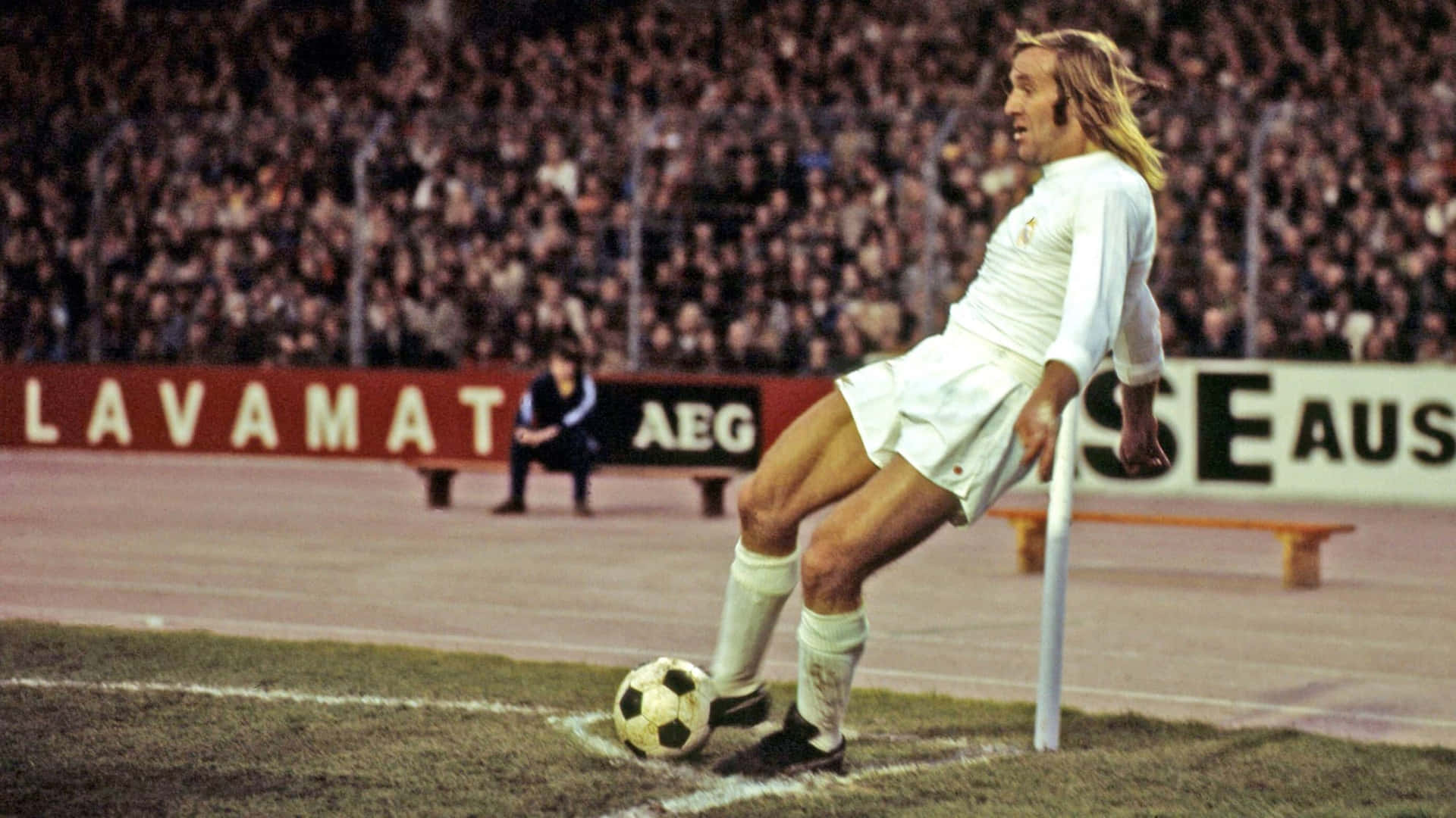 German Football Player Günter Netzer Vintage Background