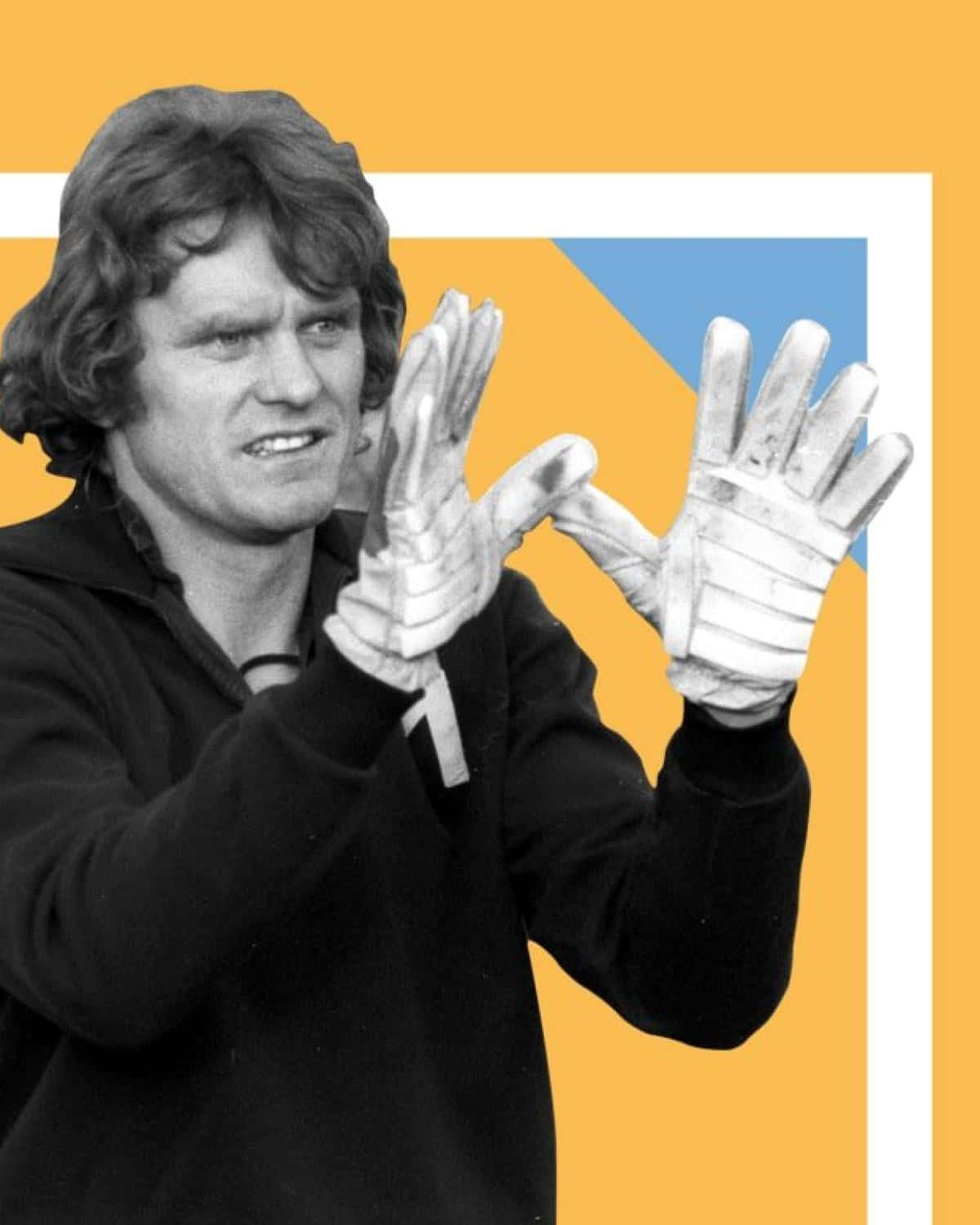 German Former Professional Football Goalkeeper Sepp Maier Gloves Poster Art Background