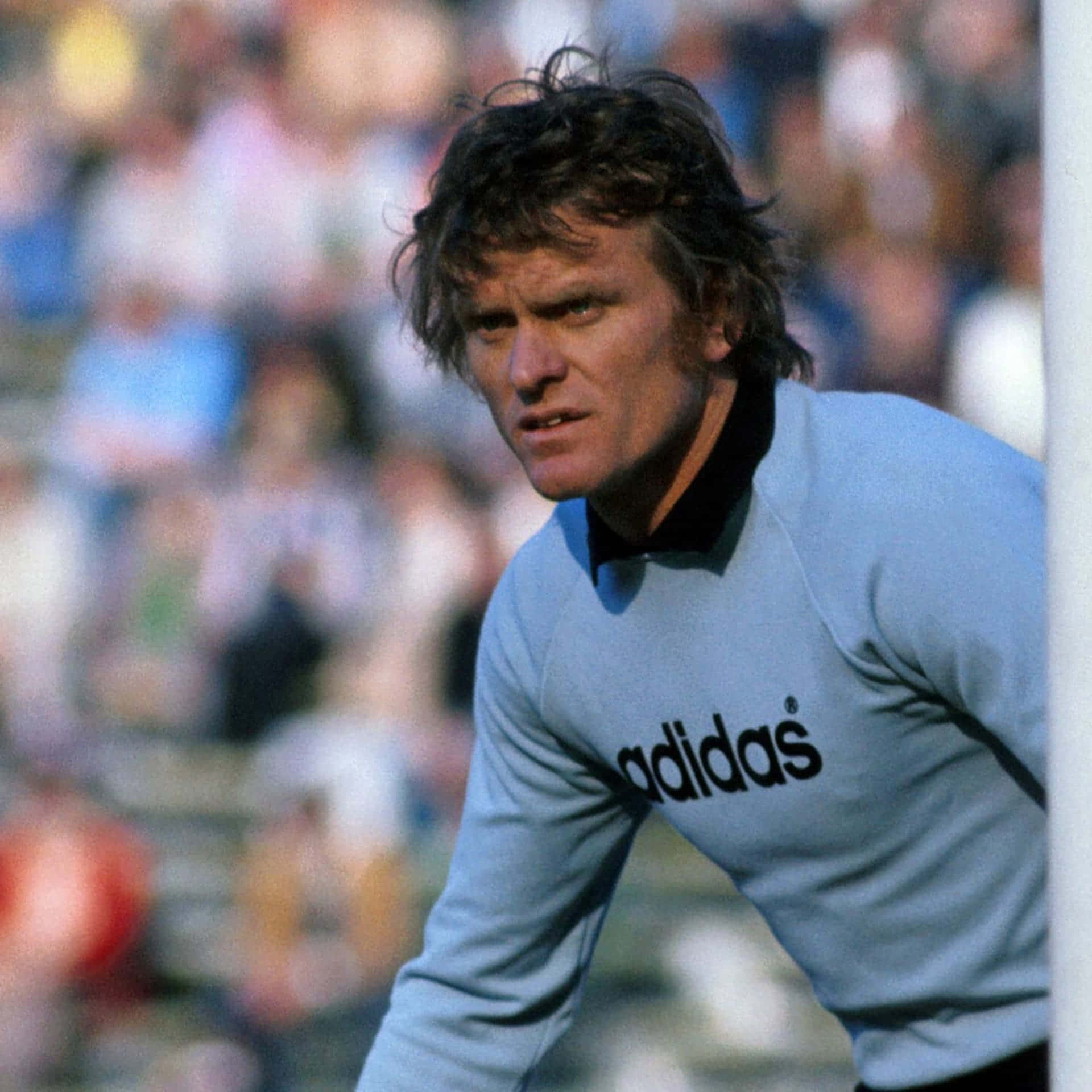 German Former Professional Football Goalkeeper Sepp Maier On The Field Background