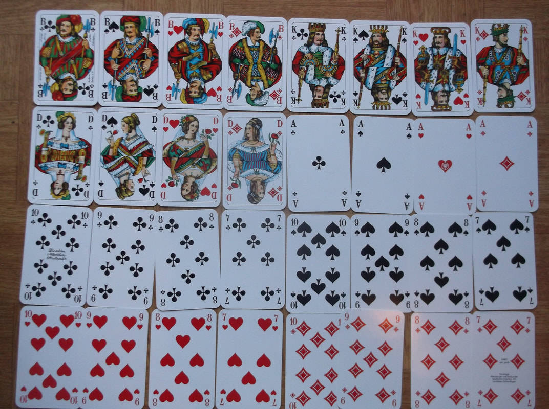 German Skat Playing Cards Layout