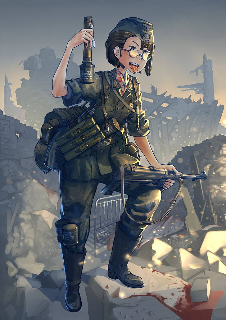 German Ww2 Fighters Anime Background