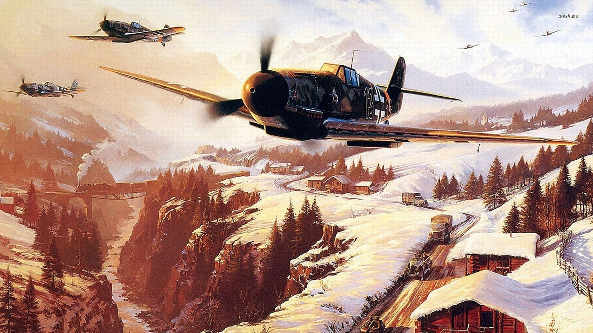 German Ww2 Fighters In The Alps