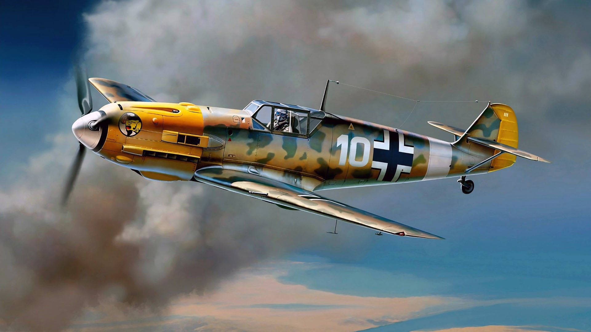 German Ww2 Fighters Yellow Aircraft Background