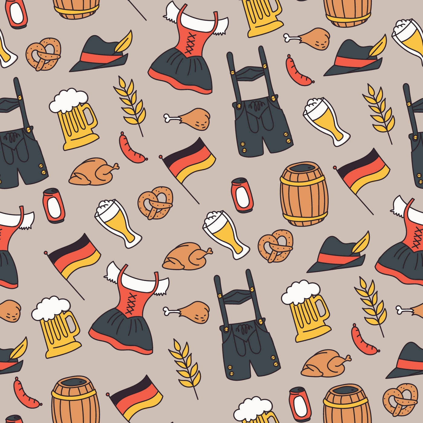 Germany Oktoberfest Pattern Background