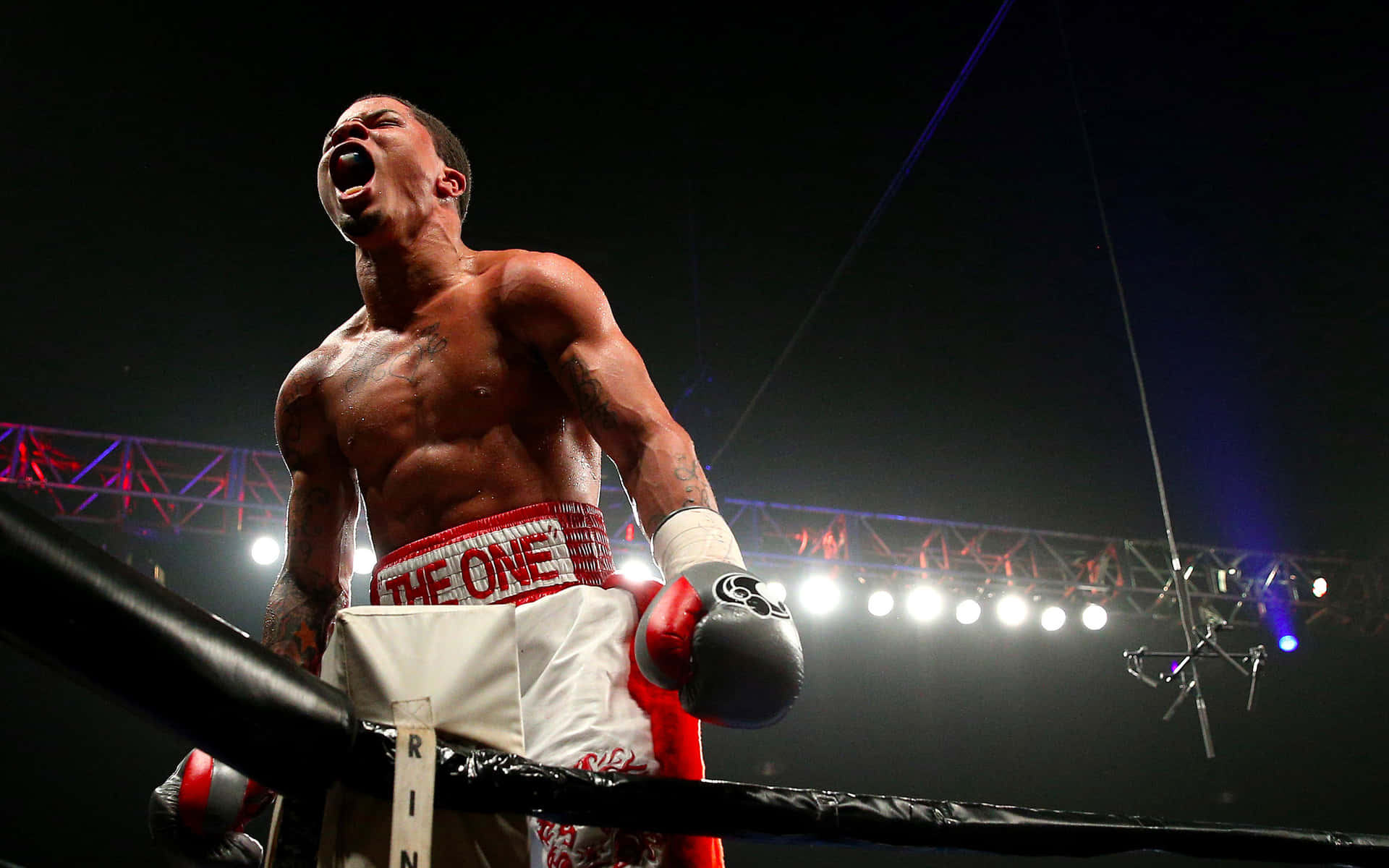 Gervonta Davis Shows Off His Championship Belts Background