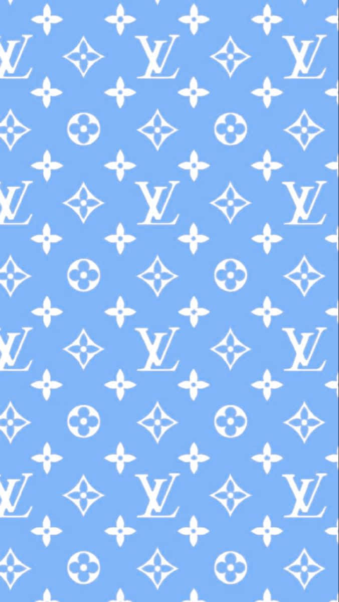 Get A Glimpse Of Timeless Luxury With This Gorgeous Blue Louis Vuitton Pattern Background