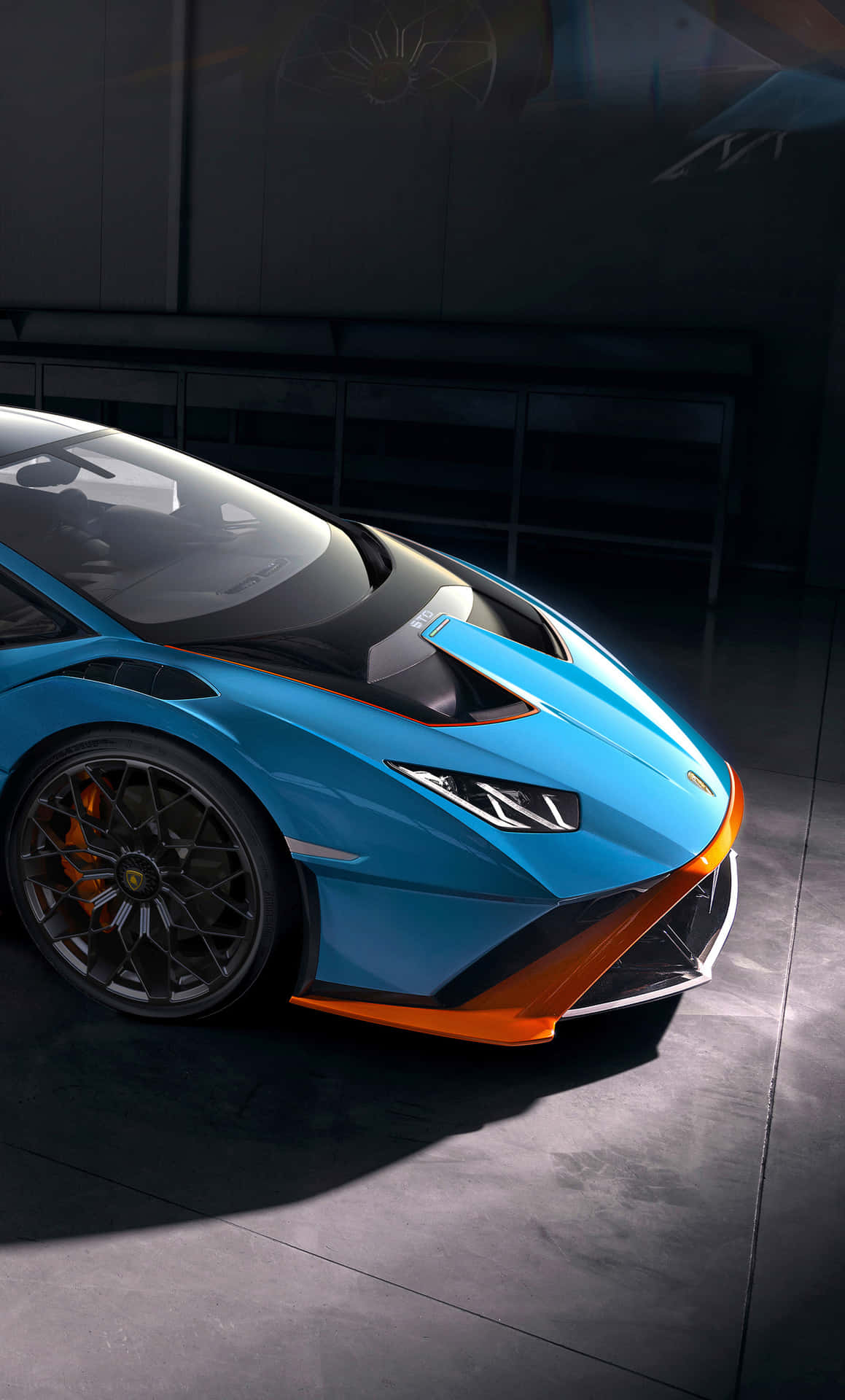 Get Behind The Wheel Of An Electric Blue Lamborghini Background