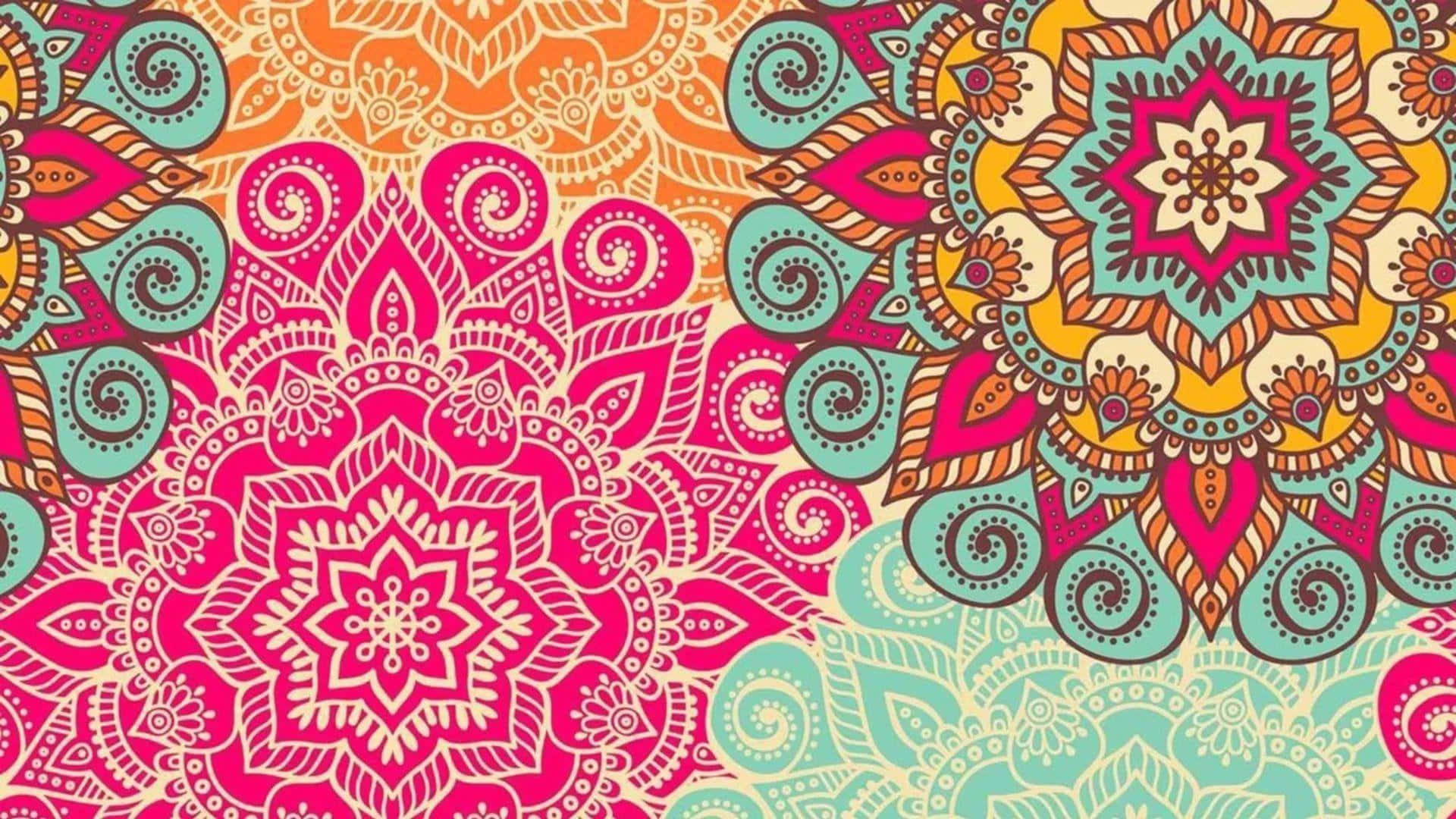 Get Creative And Stay Productive On The Go With The Stylish Boho Laptop Background