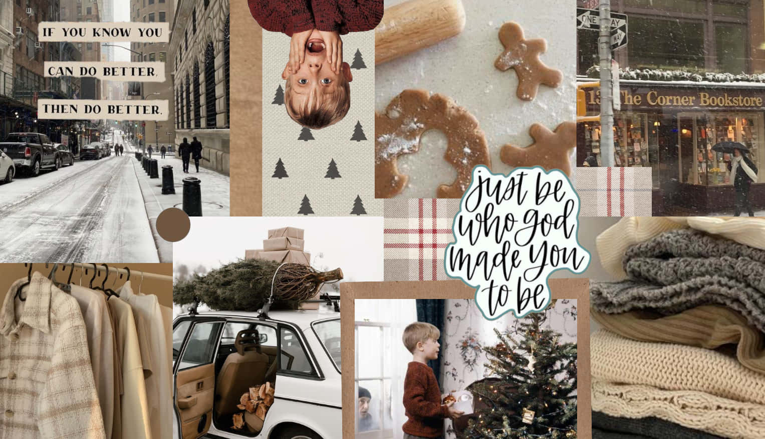 Get Festive This Christmas With A Christmas Collage Laptop Background