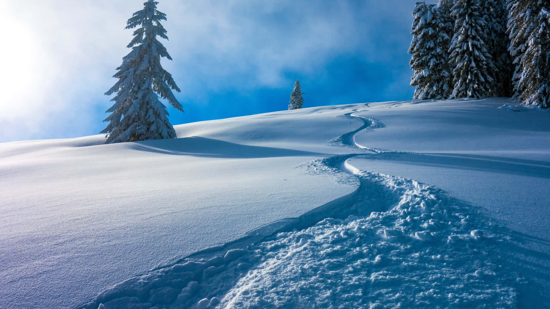 Get In The Snowy Spirit With A Winter-themed Laptop Background