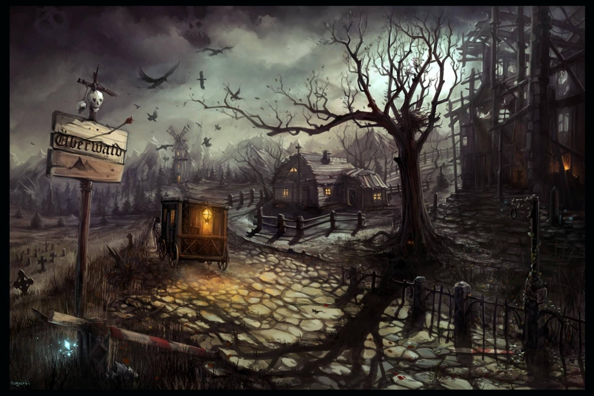 Get In The Spooky Spirit This Halloween By Exploring A Haunted House Background