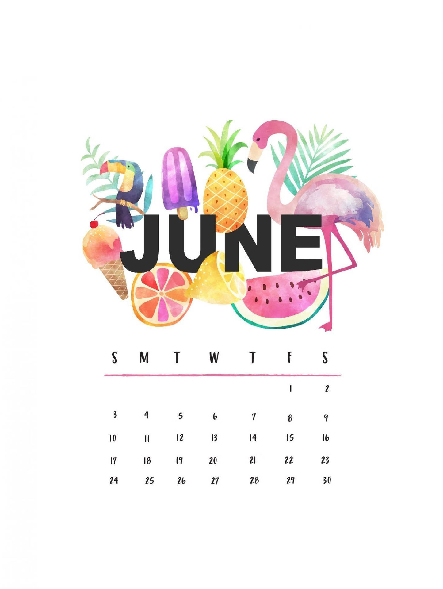 Get Inspired To Welcome June With A Colorful Summer Calendar! Background