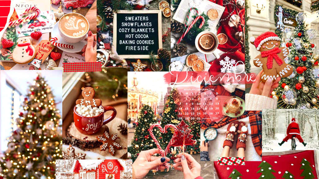 Get Into The Christmas Spirit With This Beautiful Christmas Collage Laptop Background