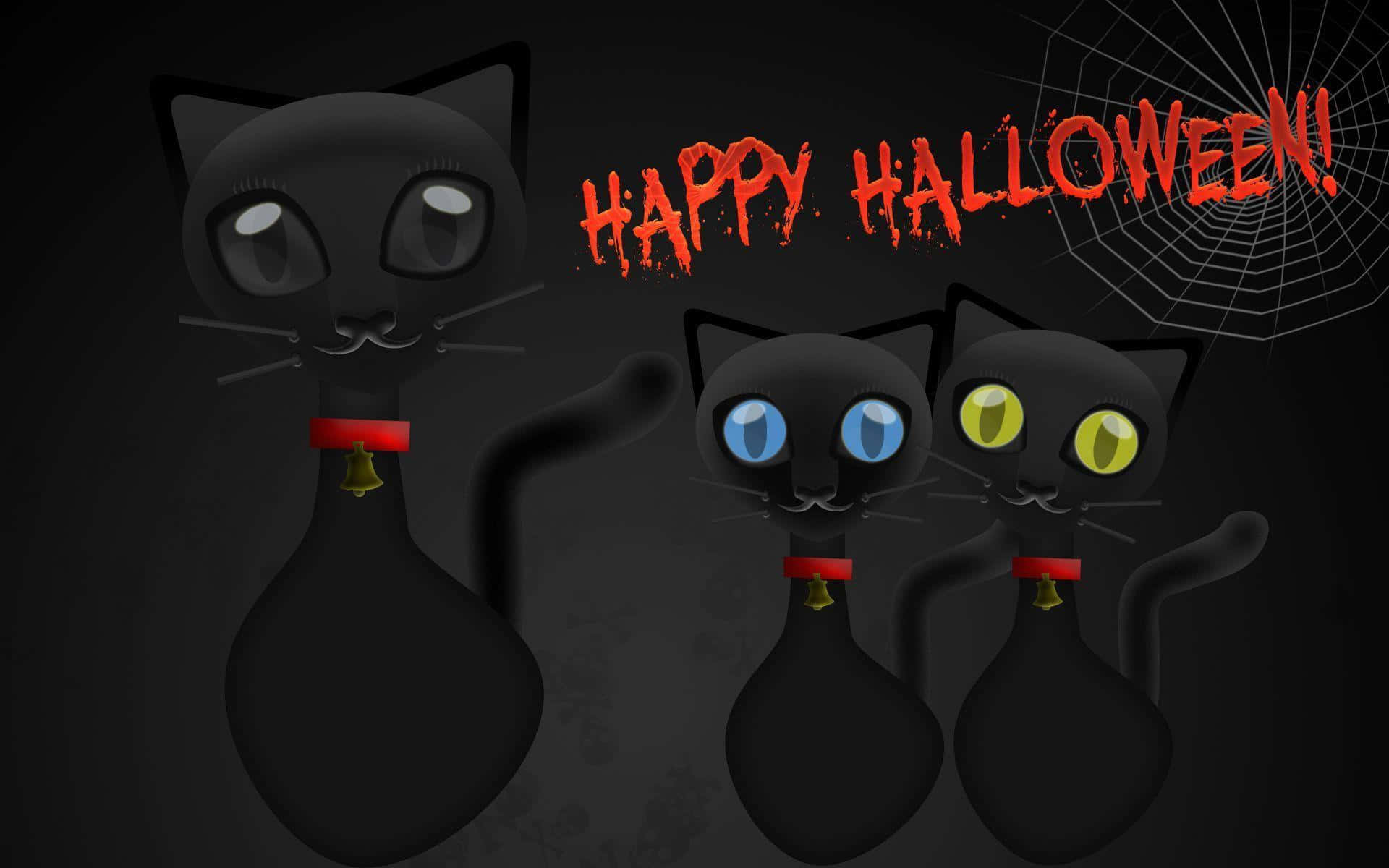 Get Into The Halloween Spirit With This Spooky Black Cat Decoration! Background
