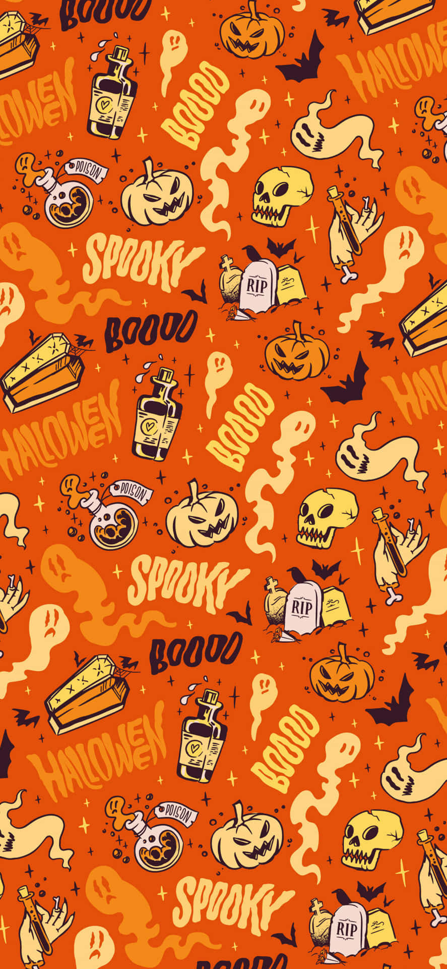 Get Into The Mood Of Orange Halloween Background