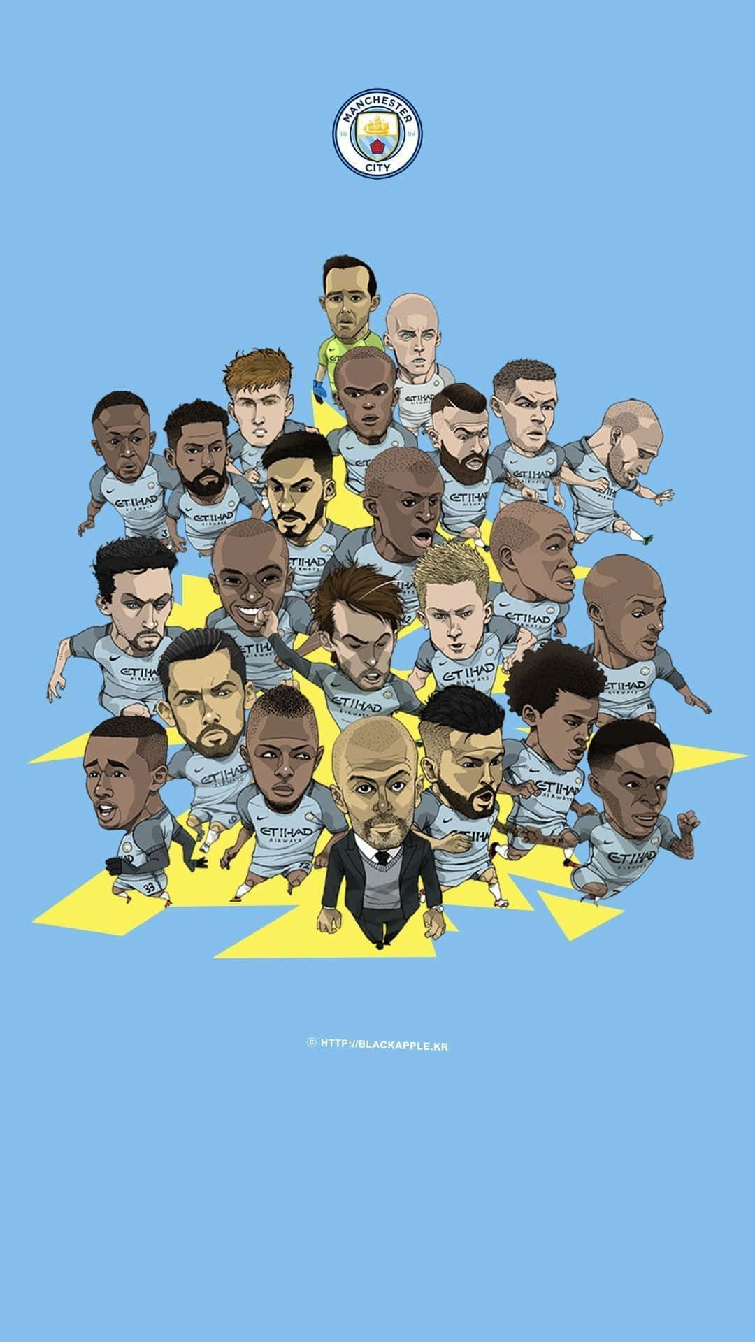 Get Into The Spirit Of Manchester City With This Fan-designed Iphone Wallpaper Background