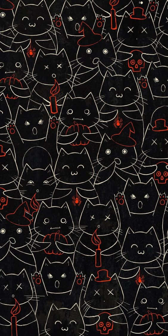Get Into The Spirit Of The Spooky Season With Black Cat Halloween Background