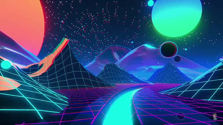 Get Lost In A Dreamy Virtual World With The Vaporwave Tablet Background